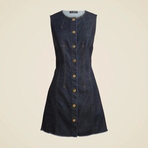 J. Crew Sleeveless Denim Button-Front Mini Dress